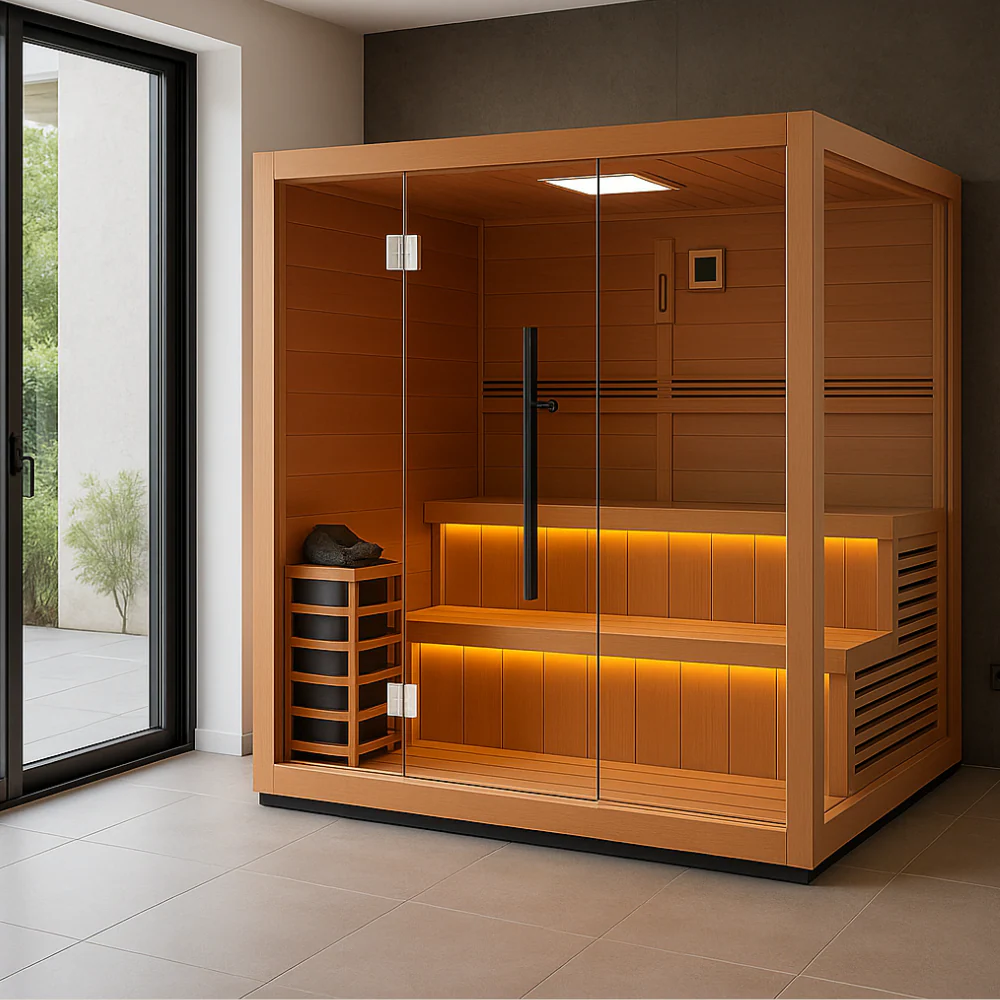 Cedar Barrel Cold Plunge + Solis Traditional Sauna (6) - Image 4