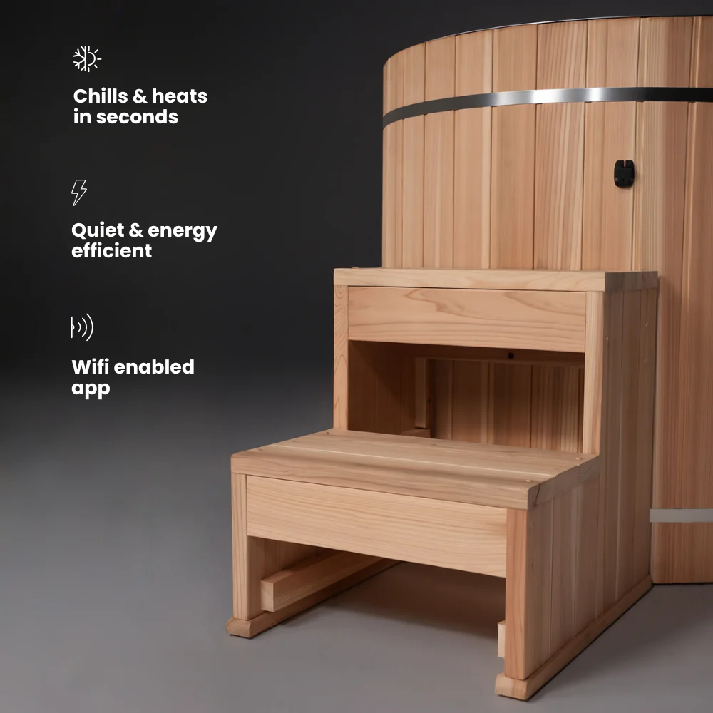 Cedar Barrel Cold Plunge + Solis Traditional Sauna (6) - Image 6