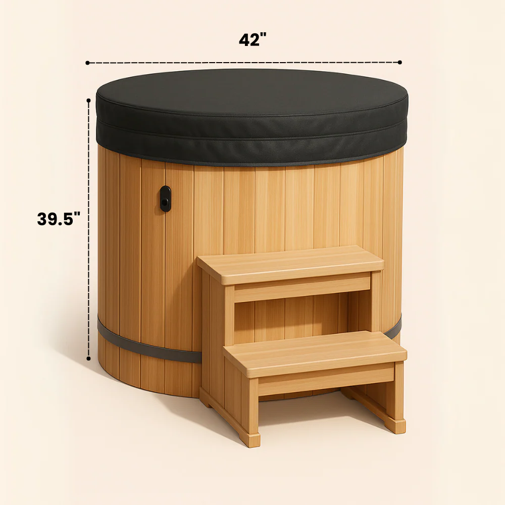 Cedar Barrel Cold Plunge + Solis Traditional Sauna (6) - Image 7